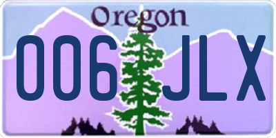 OR license plate 006JLX