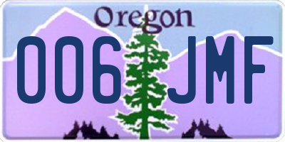 OR license plate 006JMF