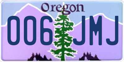 OR license plate 006JMJ