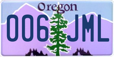 OR license plate 006JML