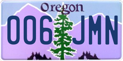 OR license plate 006JMN