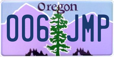 OR license plate 006JMP
