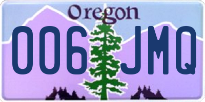OR license plate 006JMQ