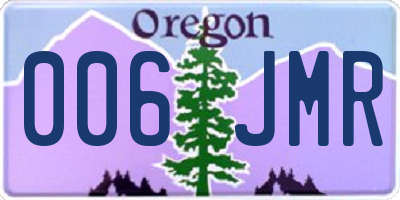 OR license plate 006JMR