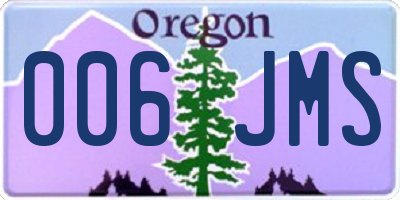OR license plate 006JMS