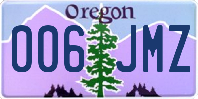 OR license plate 006JMZ