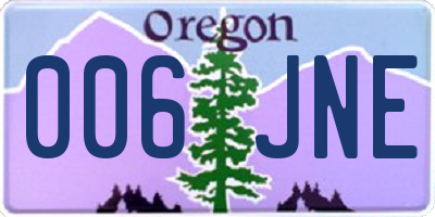 OR license plate 006JNE