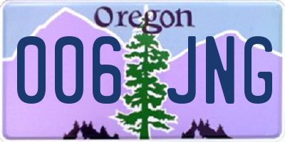 OR license plate 006JNG