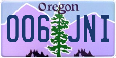 OR license plate 006JNI
