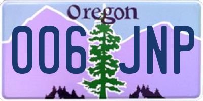 OR license plate 006JNP
