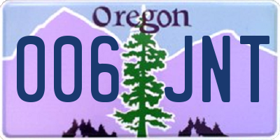 OR license plate 006JNT