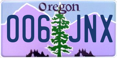 OR license plate 006JNX