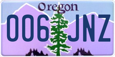 OR license plate 006JNZ