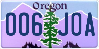 OR license plate 006JOA