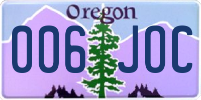 OR license plate 006JOC