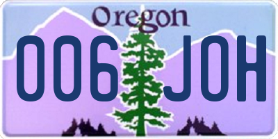 OR license plate 006JOH