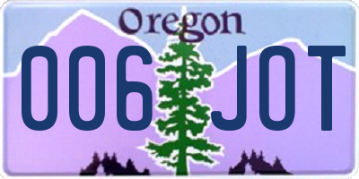 OR license plate 006JOT