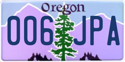 OR license plate 006JPA