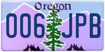 OR license plate 006JPB