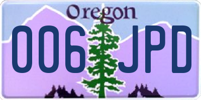 OR license plate 006JPD