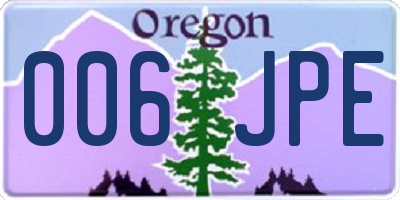 OR license plate 006JPE