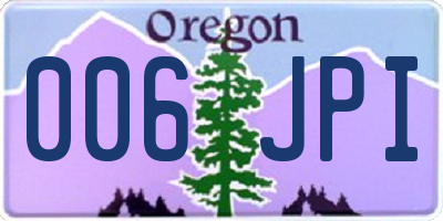 OR license plate 006JPI