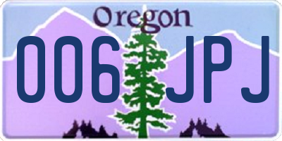 OR license plate 006JPJ