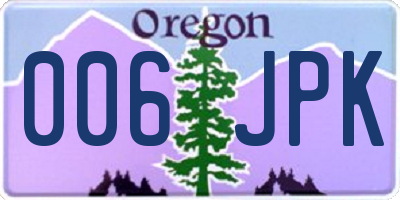 OR license plate 006JPK