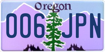 OR license plate 006JPN