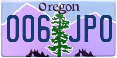 OR license plate 006JPO