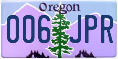 OR license plate 006JPR