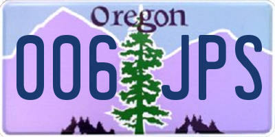 OR license plate 006JPS