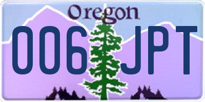 OR license plate 006JPT