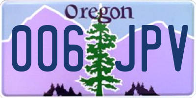 OR license plate 006JPV