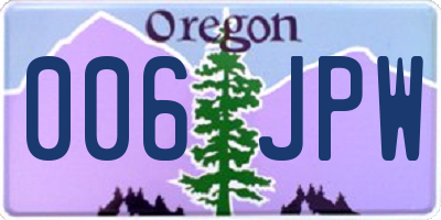 OR license plate 006JPW
