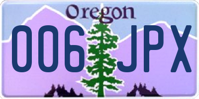 OR license plate 006JPX