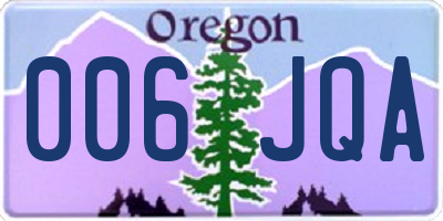 OR license plate 006JQA