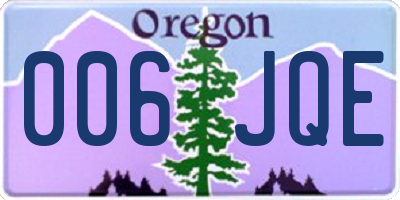 OR license plate 006JQE