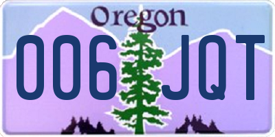 OR license plate 006JQT
