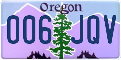 OR license plate 006JQV