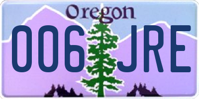 OR license plate 006JRE