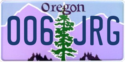OR license plate 006JRG