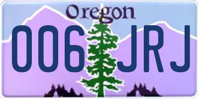 OR license plate 006JRJ