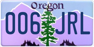 OR license plate 006JRL
