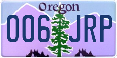 OR license plate 006JRP