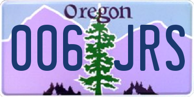 OR license plate 006JRS