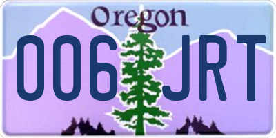 OR license plate 006JRT