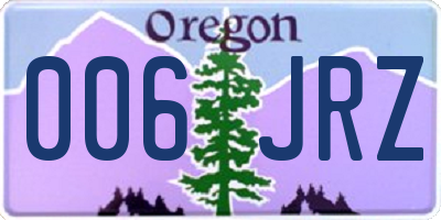 OR license plate 006JRZ