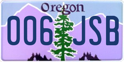 OR license plate 006JSB