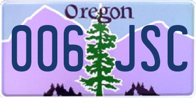 OR license plate 006JSC